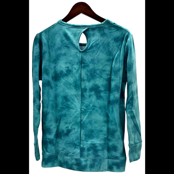 Fit 4 All by Carrie Wightman Tye-Dye Teardrop Back Pullover Turquoise - Regular - Picture 2 of 2